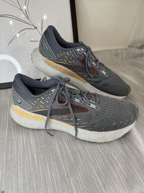 Brooks Glycerin GTS 20 Running Shoes Mens 13 Grey Sneakers Breathable